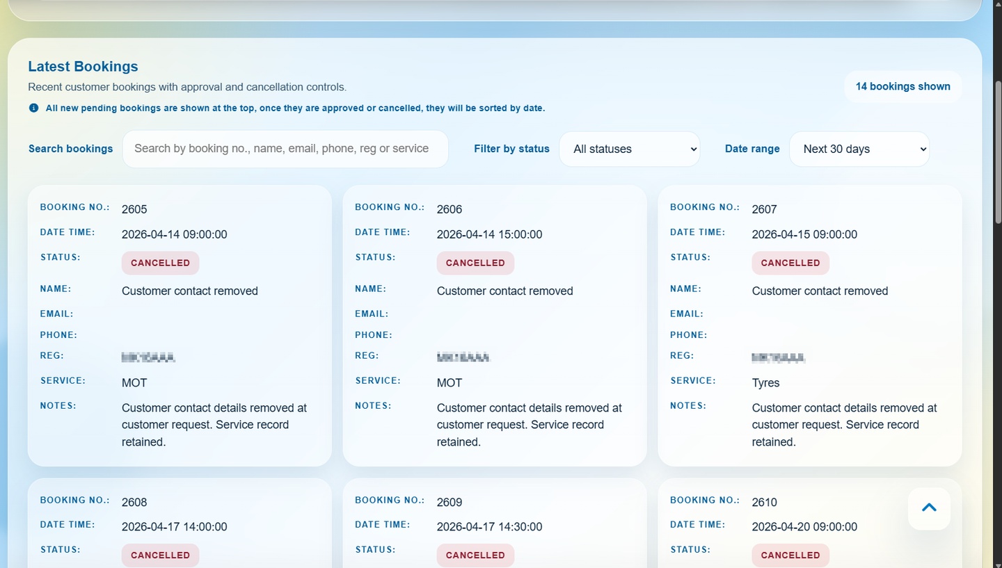 Garage Bookings & Latest Offers Management screenshot 14